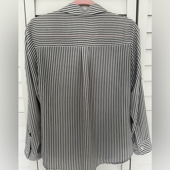 Express Portofino Button Down Camp Shirt Blouse Striped Medium Petite Bundle - Picture 4 of 5